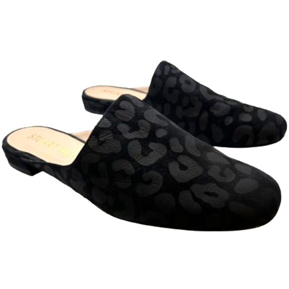 Stuart Weitzman Mulearky Leopard Velvet Jacquard Mules - 6.5B -$398 - Picture 1 of 7